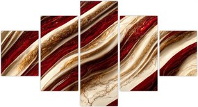 Obraz - Złoto - biała tekstura (125x70 cm)