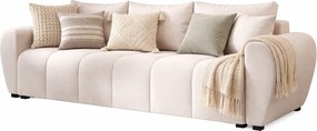Kremowa sofa tapicerowana z pojemnikiem na pościel D0-L86