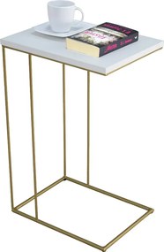 Stolik pomocniczy w stylu glamour biały + złoty Z9-C71
