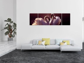 Obraz - Łabędzie na jeziorze (170x50 cm)