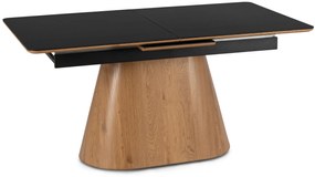 Rozkładany stółna jednej nodze czarny + dąb R5-K71