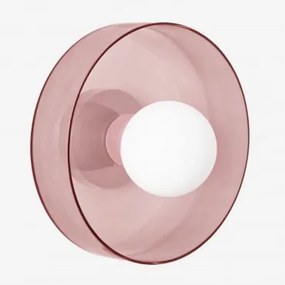 Kinkiet Ścienny Ze Szkła I Stali Nierdzewnej Jaxal Różowa & Ø25 Cm - Sklum