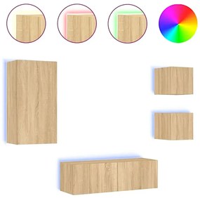 Szafki ścienne led w kolorze dębu sonoma W5-K86