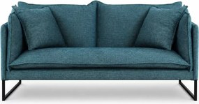 Sofa dwuosobowa Diara II na czarnych industrialnych nogach - wygodna sofa do salonu z poduszkami