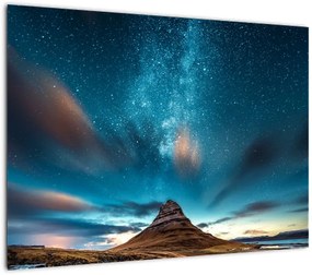 Obraz na szkle - niebieska Droga Mleczna (70x50 cm)