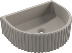 Umywalka betonowa podwieszana / nablatowa półokrągła bez otworu na baterię 45 x 36 cm MUSLIN | różne kolory : Kolor - Cappuccino, Typ montażu - podwieszana