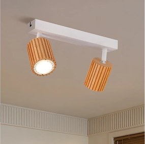 Brilagi - Oprawa punktowa MODERN WOOD 2xGU10/8W/230V drewno/biała