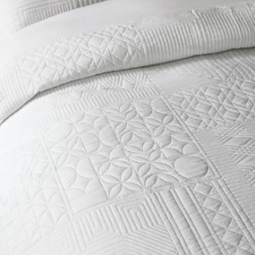 Biała pościel dwuosobowa 230x220 cm Folkstone Geo – Catherine Lansfield