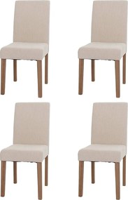 Szenilowe krzesło do jadalni Littau (zestaw 4 sztuk),  kremowy, nogi w kolorze naturalnym