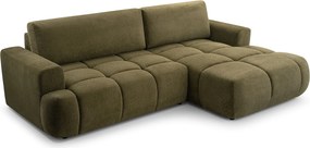 Masseno Narożnik VASTO z funkcją spania i pojemnikiem na pościel Narozniki L, Rozkładana sofa - Zielony, VINCI 75