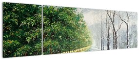 Obraz - Zima kontra lato (170x50 cm)