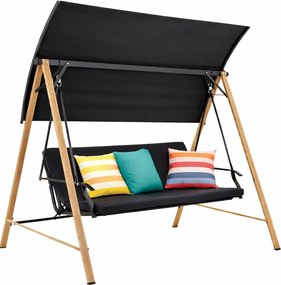 Szara huśtawka ogrodowa 3 - osobowa R0-Z72