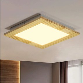 NETTLIFE Lampa Sufitowa LED Salon Płaskie Drewno Sypialnia Panel Korytarz Wewnętrzny 3000 K Ciepła biel 30 cm 17 W do Kuchni Jadalnia Schody Balkon