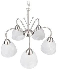 Lampa wisząca w biało-srebrnym kolorze ze szklanym kloszem ø 53 cm Dobby – Trio