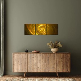Obraz abstrakcyjnej żółtej spirali (z zegarem) (90x30 cm)