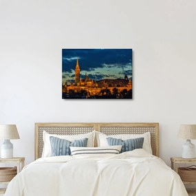 Obraz oświetlonego budynku (70x50 cm)