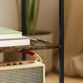 HOMCOM Zestaw 2 Stolików Pomocniczych z Szkła, 3-Poziomy, Metalowa Rama, do Salonu, Sypialni, Brąz