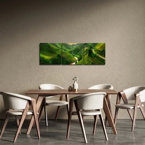Obraz - Tarasy ryżowe Mu Cang Chai (z zegarem) (90x30 cm)