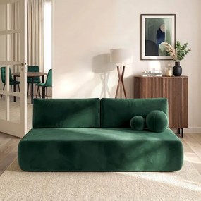 Sofa z Funkcją Spania ARVETO Zielona Welurowa Nowoczesna