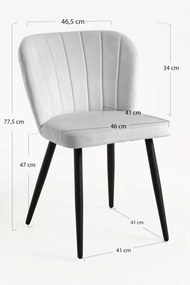 Zestaw 4 Krzese Luk Aksamitne