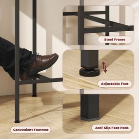 Zestaw do baru HOMCOM z stołkami - Stół z 2 krzesłami z antypoślizgowymi podkładkami, Szary