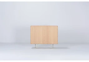 Biało-naturalna niska komoda z litego drewna dębowego 118x100 cm Fina – Gazzda