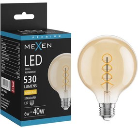 Mexen Vintis żarówka filament spirala LED E27, G95, 6W, Ciepła - 2700K, 530 lm, amber - L167-E27-0627-50