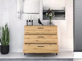 Komoda z 3 szufladami Nevio 09, dąb artisan