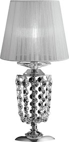 Lampa stołowa Mozart z żelaza i chromowanego mosiądzu z 1 kloszem H.40 Ø20 BL189-LT-CR