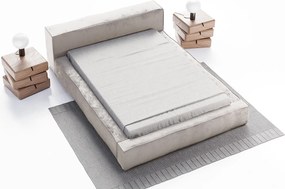 Emporius Bueno łóżko tapicerowane 180x200 -  tkanina velvet, nowoczesny styl, pojemnik i stelaż - łóżko 180x200 srebrne (Infinity 14)