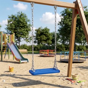 Zestaw Huśtawka Dla Dzieci Siedzisko z Aluminiowym Wkładem Niebieskie + Łańcuch Ocynkowany