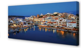 Obraz na płótnie Nocne Wybrzeże w Grecji