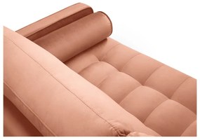 Różowa aksamitna sofa Milo Casa Santo, 219 cm