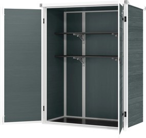 Outsunny domek narzędziowy plastikowy składany domek ogrodowy na narzędzia z podłogą 134x68x170 cm podwójne drzwi | Aosom PL