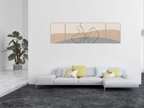 Obraz - Line art kiss (170x50 cm)