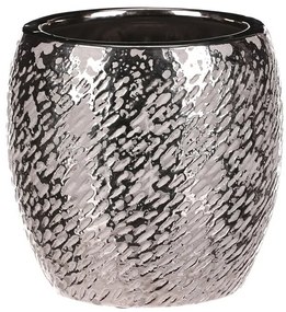 Osłonka ceramiczna na doniczkę Silver, śr. 17 cm, srebrny