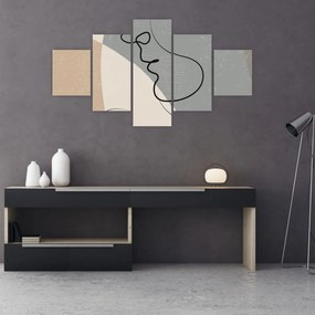 Obraz - Line art dwie twarze (125x70 cm)