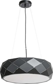 Lampa wisząca na przewodzie REUS 3xE27/40W/230V śr. 47 cm czarna