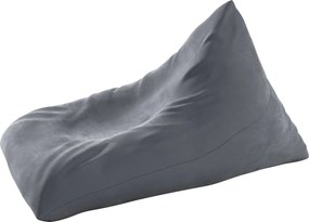 Pufo-leżanka kolor szary tkanina połyskliwa, welwetowa