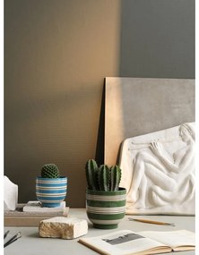 Biało-zielona ceramiczna doniczka Kähler Design Nuovo, ø 15 cm