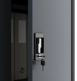 Szafa gospodarcza metalowa DAWID, 900 x 1850 x 450 mm, antracytowa