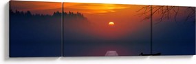 Obraz mostu o zachodzie słońca (170x50 cm)