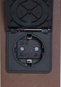 Przemysłowy słupek oświetleniowy zewnętrzny rdzawy brąz z przydymionym szkłem 50 cm z czujnikiem zmierzchu - Dania