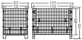 Wanzl Kosz paletowy PC 1000/1, składana ścianka