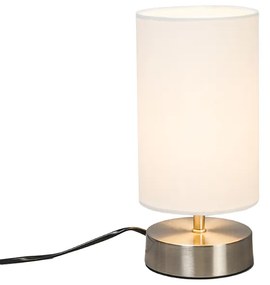 Nowoczesna lampa stołowa biała okrągła 12 cm - Milo 2