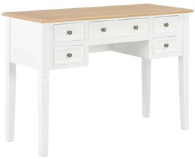 Biało-brązowe biurko retro do gabinetu N7-D87