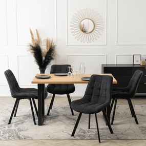 Stół Prostokątny GLOS 135 cm Dąb Złoty/Czarny do Jadalni Nowoczesny Loft