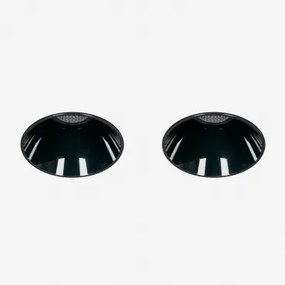 Pack 2 Wpuszczanych Downlightów Led Bezramkowych Trimless, Okrągłych Ø6,8 Cm, Wykonanych Z Aluminium Luisiana Czarna & 38º & Biały Neutralny 3500k & 1