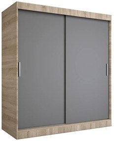 Szafa przesuwna 180 cm dąb sonoma + antracyt - Erco 5X
