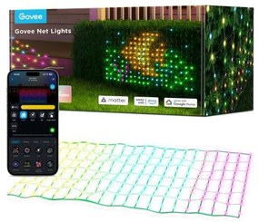 Govee - LED RGBIC Zewnętrzna sieć oświetleniowa 143x85cm Wi-Fi Matter IP65